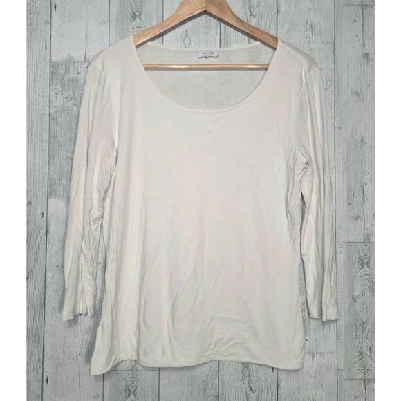Jaeger Soft Heavyweight Long Sleeved Scoopneck T-Shirt Tee Sz L EST - Picture 1 of 7